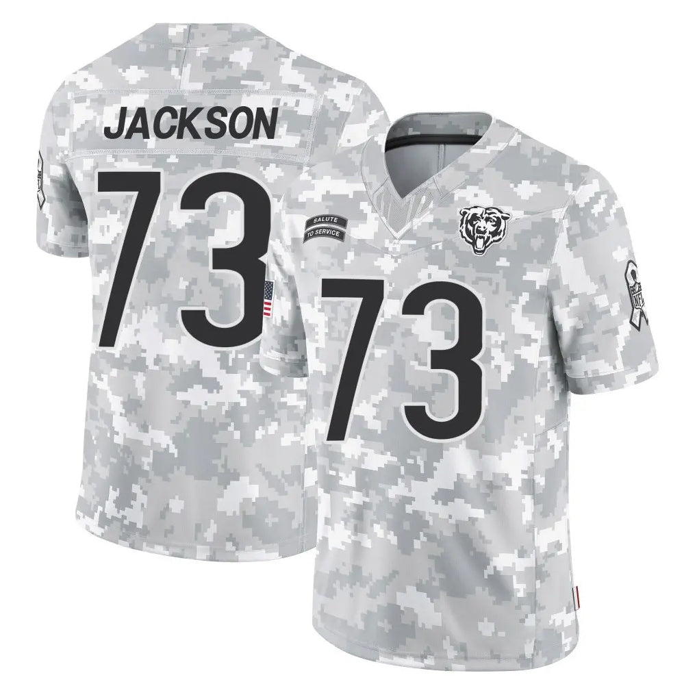 C.Bears #73 Jonah Jackson Player Arctic Camo Salute to Service Limited Kdoa Stitched Jerseys