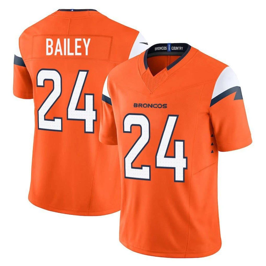 D.Broncos #24 Champ Bailey Player Orange Vapor F.U.S.E. Limited Home Game Kdoa Stitched Jerseys