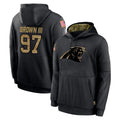 C.Panthers #97 Bobby Brown III Player Black Salute to Service Pullover Hoodies Limited Game Kdoa Stitched Jerseys
