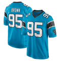 C.Panthers #95 Derrick Brown Player Blue Game Kdoa Stitched Jerseys