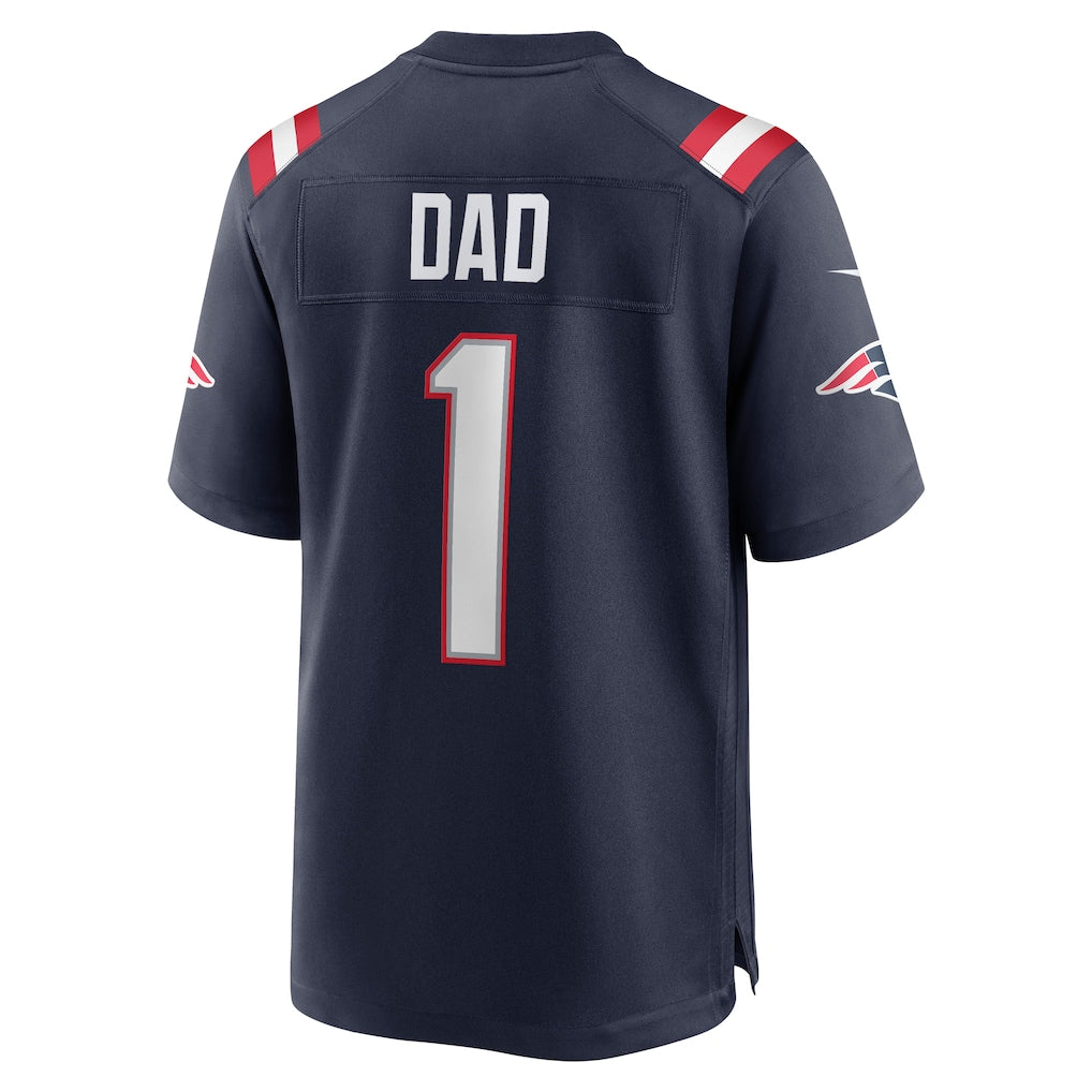 Kdoa NE.Patriots #1 Dad Navy Game Jersey