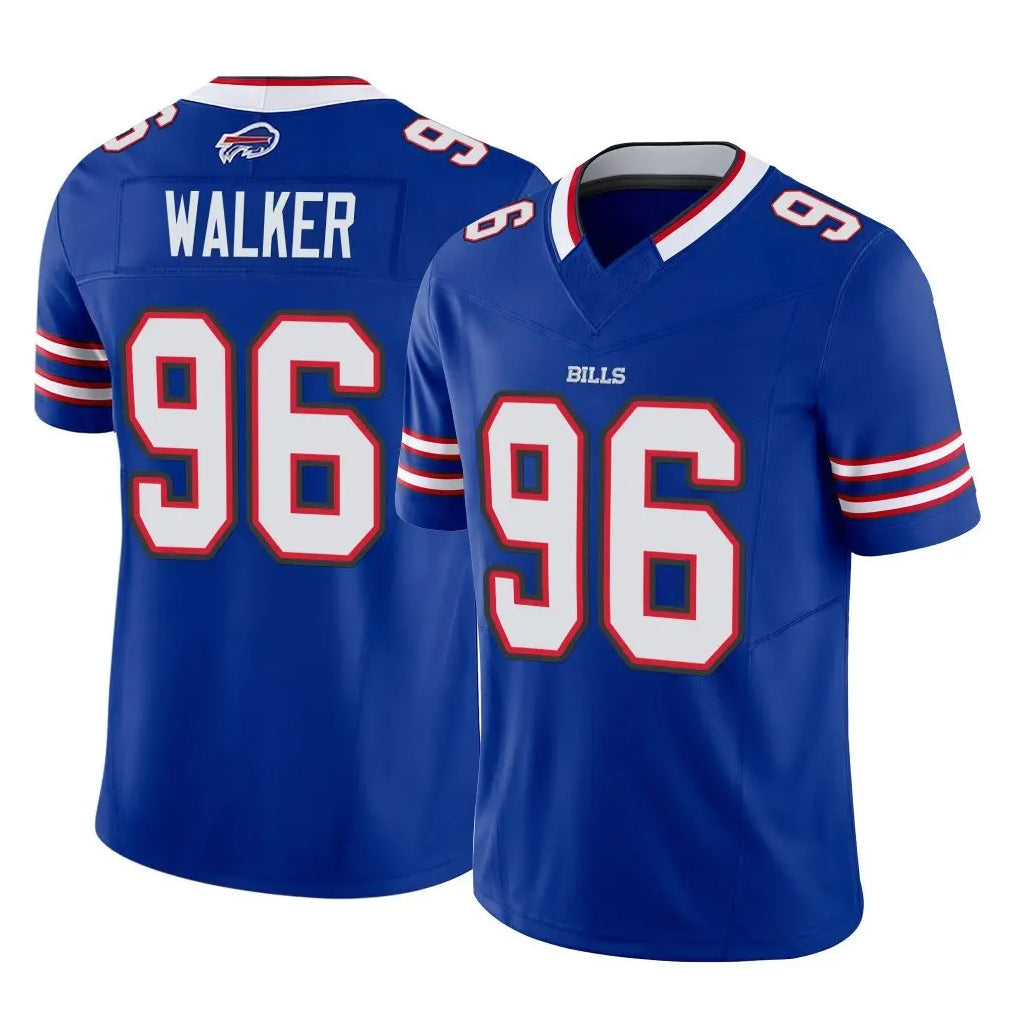 B.Bills #96 Deone Walker Player Royal Vapor F.U.S.E. Limited Home Game Kdoa Stitched Jerseys