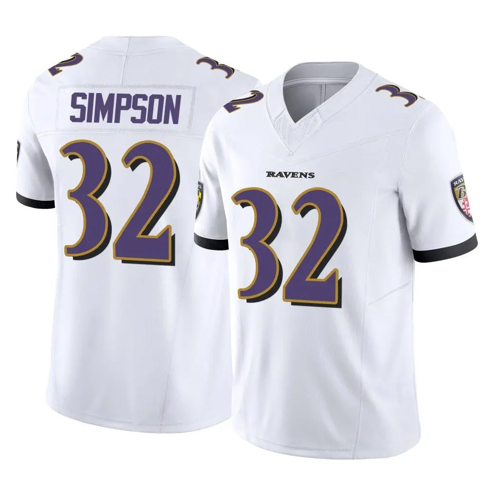 B.Ravens #32 Trenton Simpson Player White Vapor F.U.S.E. Limited Home Game Kdoa Stitched Jerseys