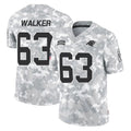 C.Panthers #63 Rasheed Walker Player Arctic Camo Salute to Service Limited Game Kdoa Stitched Jerseys