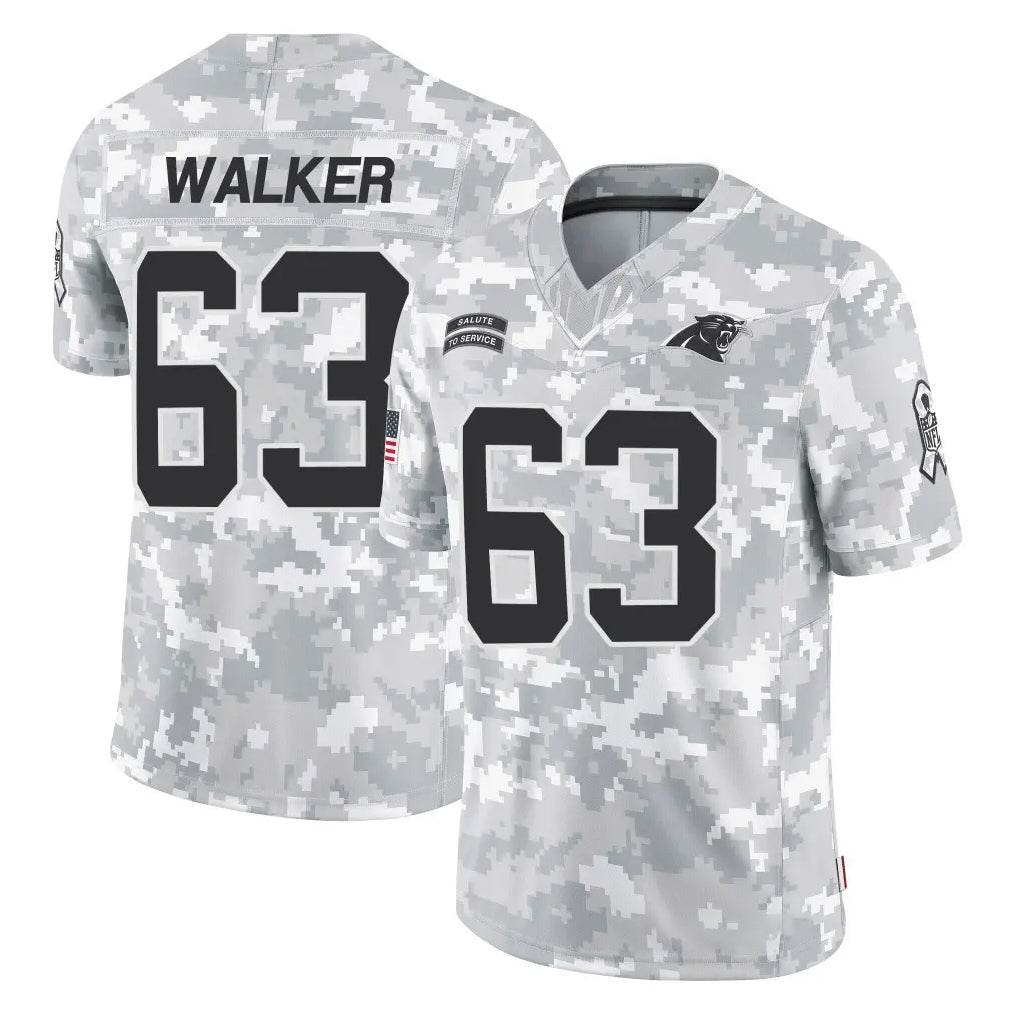 C.Panthers #63 Rasheed Walker Player Arctic Camo Salute to Service Limited Game Kdoa Stitched Jerseys