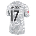 C.Bears #17 Tyson Bagent Player Arctic Camo Salute to Service Limited Kdoa Stitched Jerseys