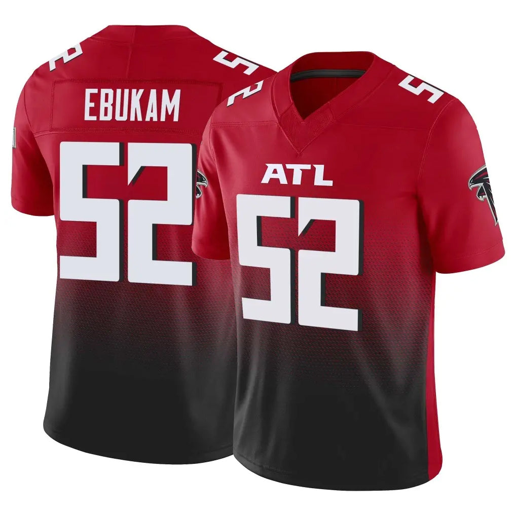 A.Falcons #52 Samson Ebukam Player Red Vapor F.U.S.E. Limited Home Game Kdoa Stitched Jerseys