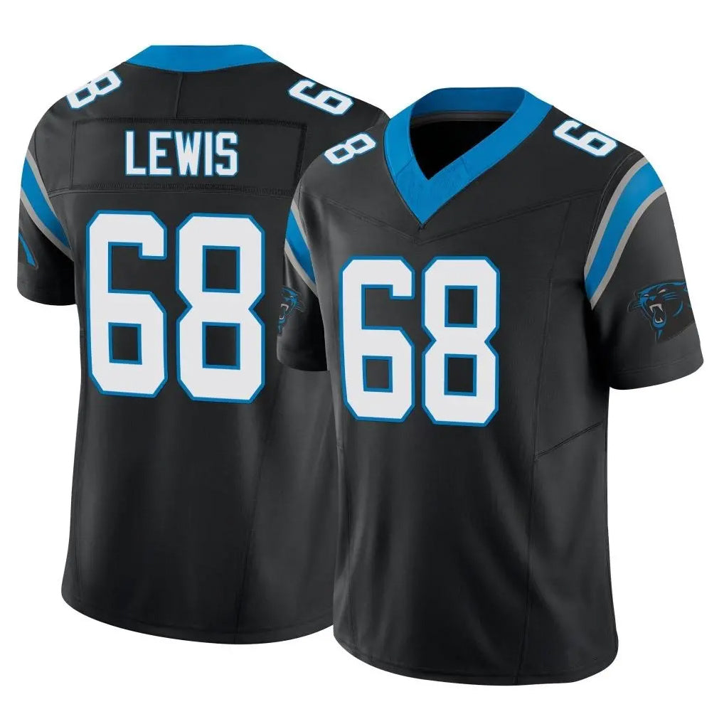 C.Panthers #68 Damien Lewis Player Black Vapor F.U.S.E. Limited Home Game Kdoa Stitched Jerseys