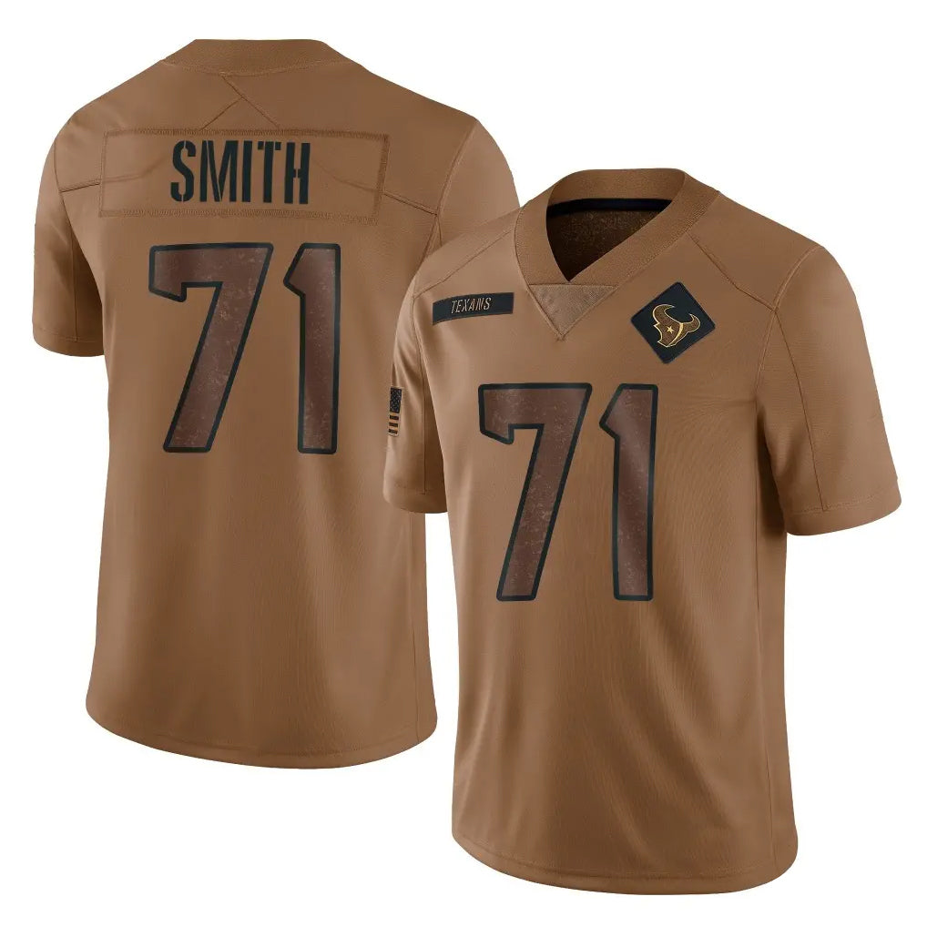 H.Texans #71 Braden Smith Player Brown Salute To Service Limited Kdoa Stitched Jerseys