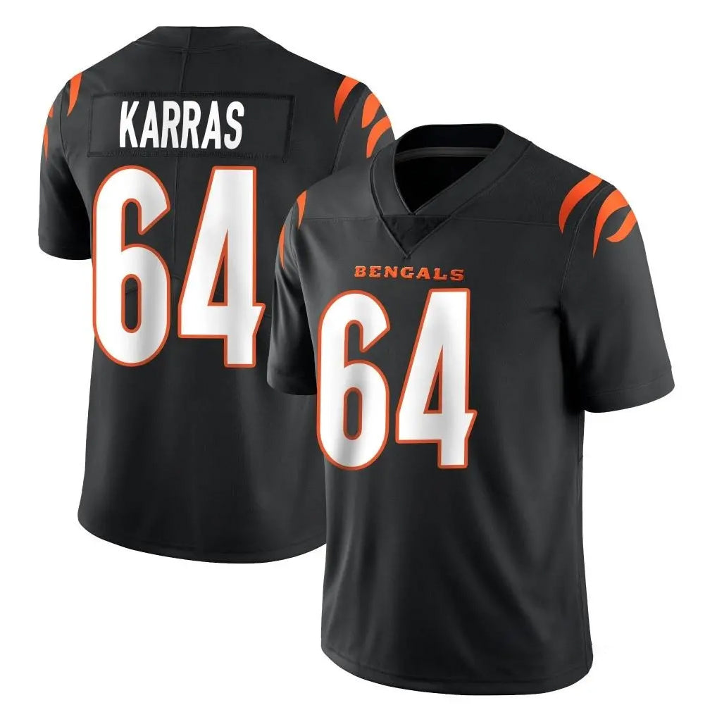 C.Bengals #64 Ted Karras Player Black Vapor Untouchable Limited Home Game Kdoa Stitched Jerseys
