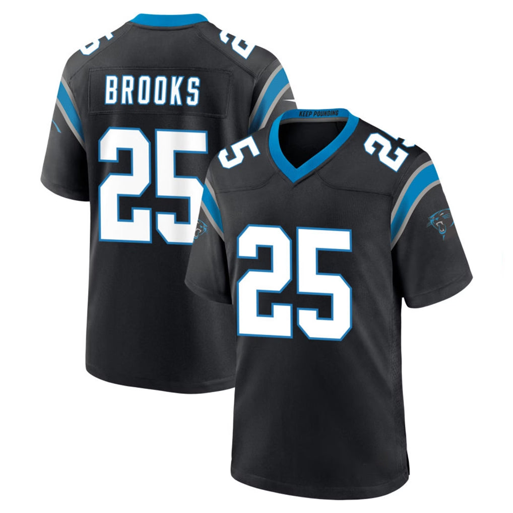 C.Panthers #25 Jonathon Brooks Player Black Limited Home Game Kdoa Stitched Jerseys