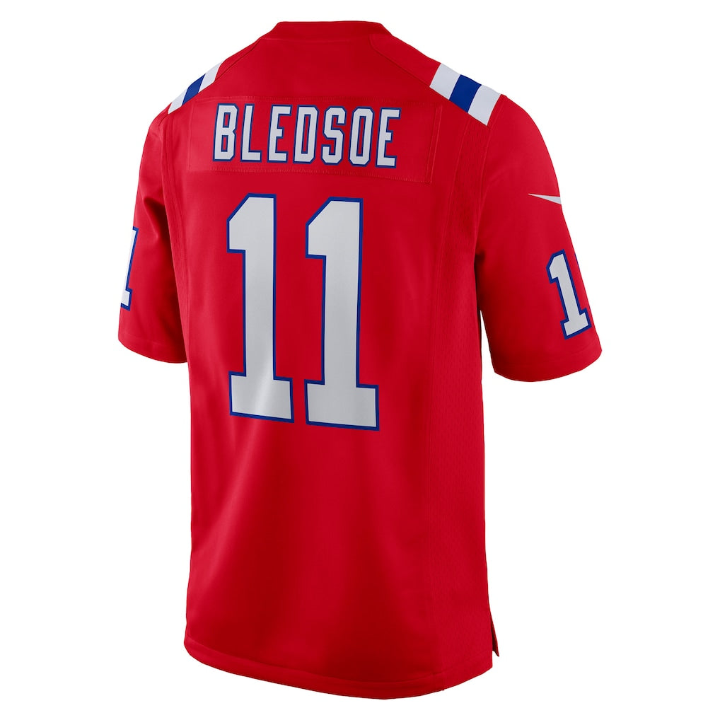 Kdoa NE.Patriots #11 Drew Bledsoe Red Retired Player Alternate Game Jersey