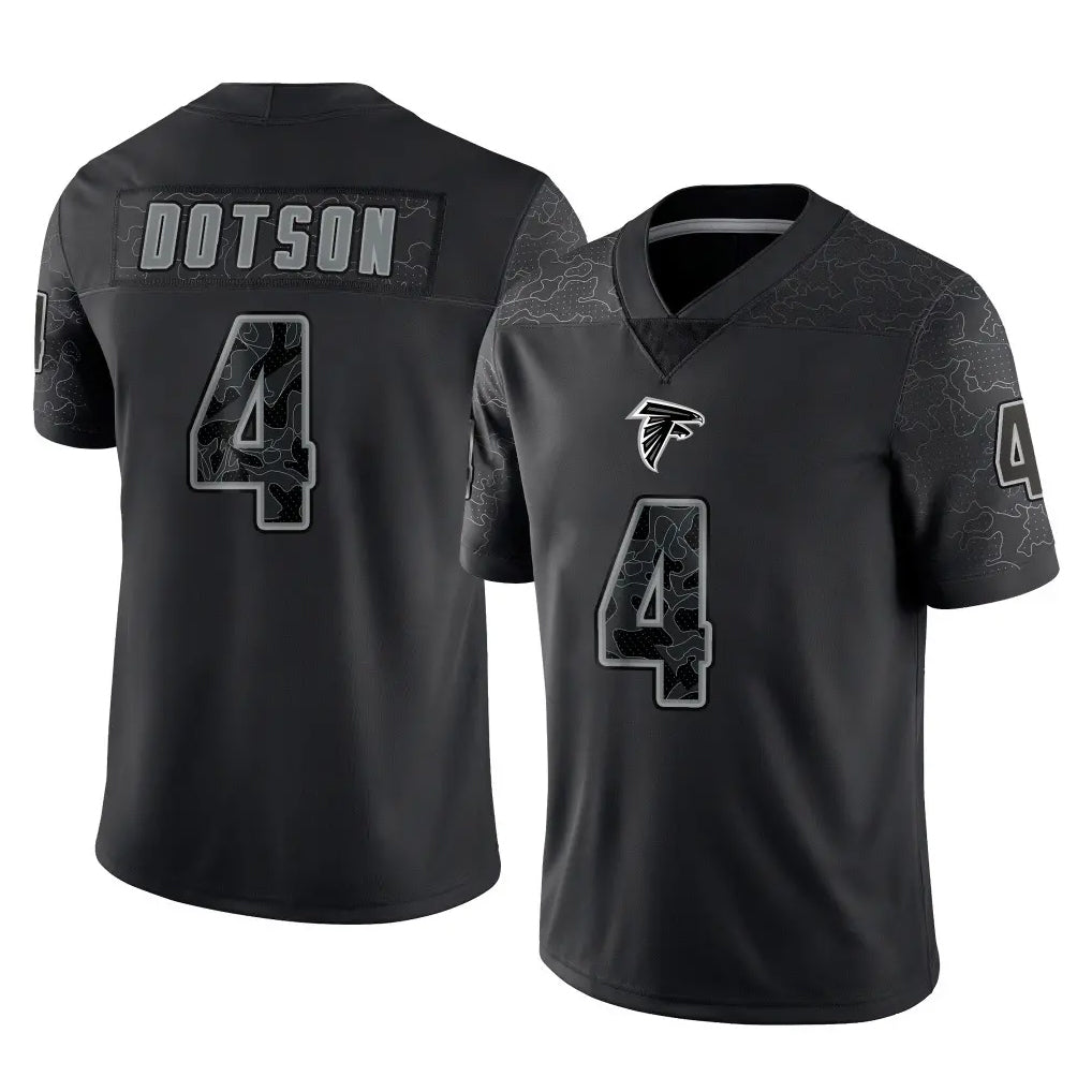 A.Falcons #4 Jahan Dotson Player Black RFLCTV Limited Game Kdoa Stitched Jerseys