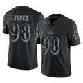 B.Ravens #98 Travis Jones Player Black REFLECTIVE Limited Kdoa Stitched Jerseys