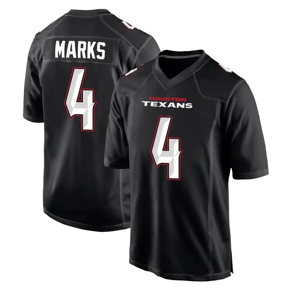 H.Texans #4 Woody Marks Player Carbon Black Fashion Home Game Kdoa Stitched Jerseys