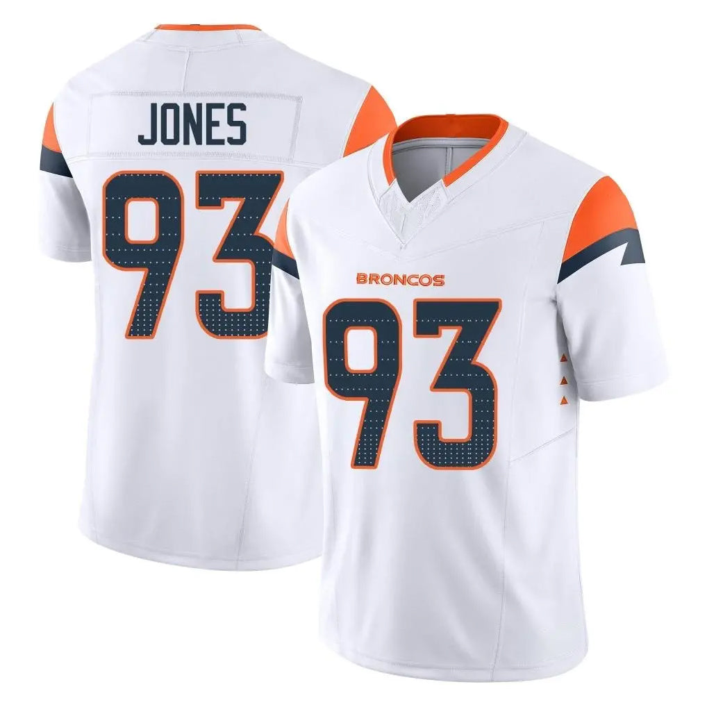 D.Broncos #93 D.J. Jones Player White Limited Vapor F.U.S.E. Home Game Kdoa Stitched Jerseys