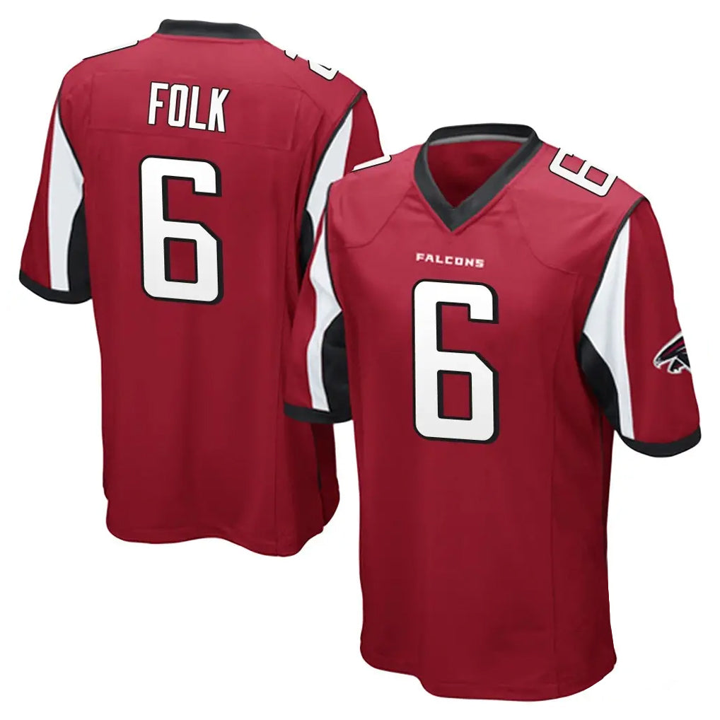 A.Falcons #6 Nick Folk Player Red Color Vapor Home Game Kdoa Stitched Jerseys