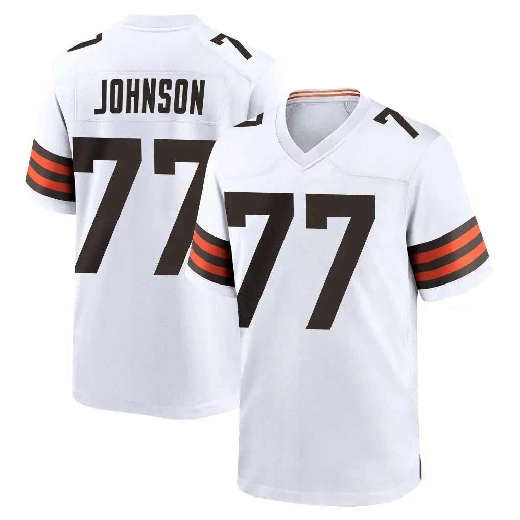 C.Browns #77 Zion Johnson Player White Home Game Kdoa Stitched Jerseys