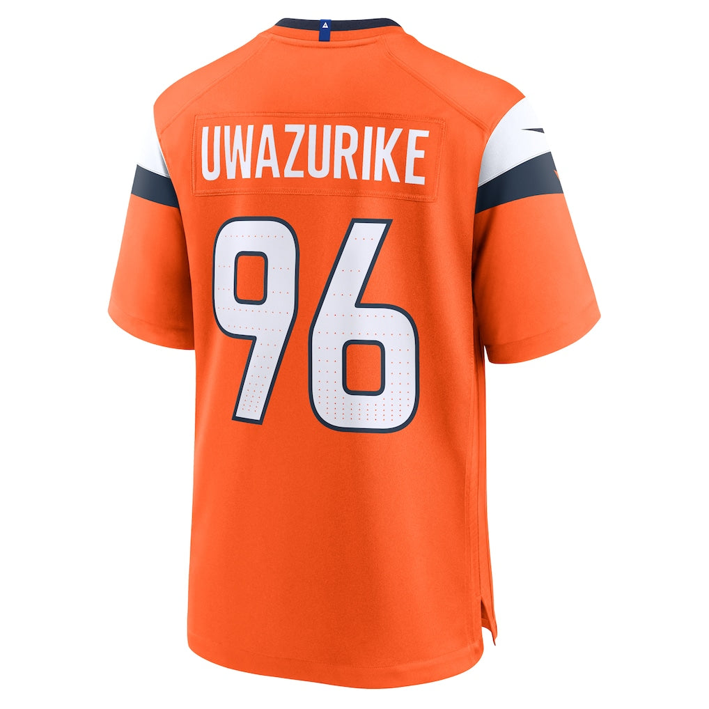Kdoa D.Broncos #96 Eyioma Uwazurike Orange Team Game Jersey