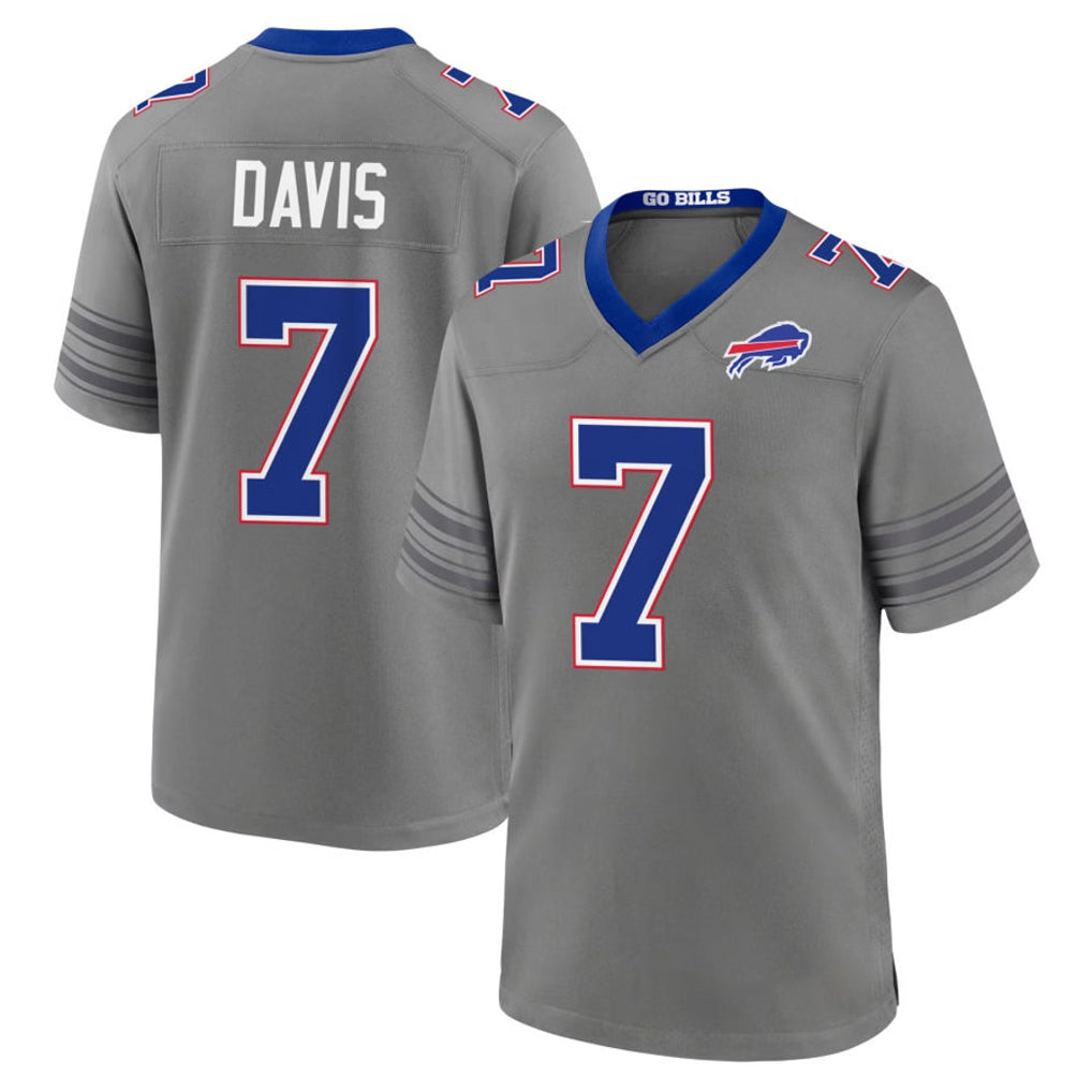 B.Bills #7 Ray Davis Player Gray Nickel City Home Game Kdoa Stitched Jerseys