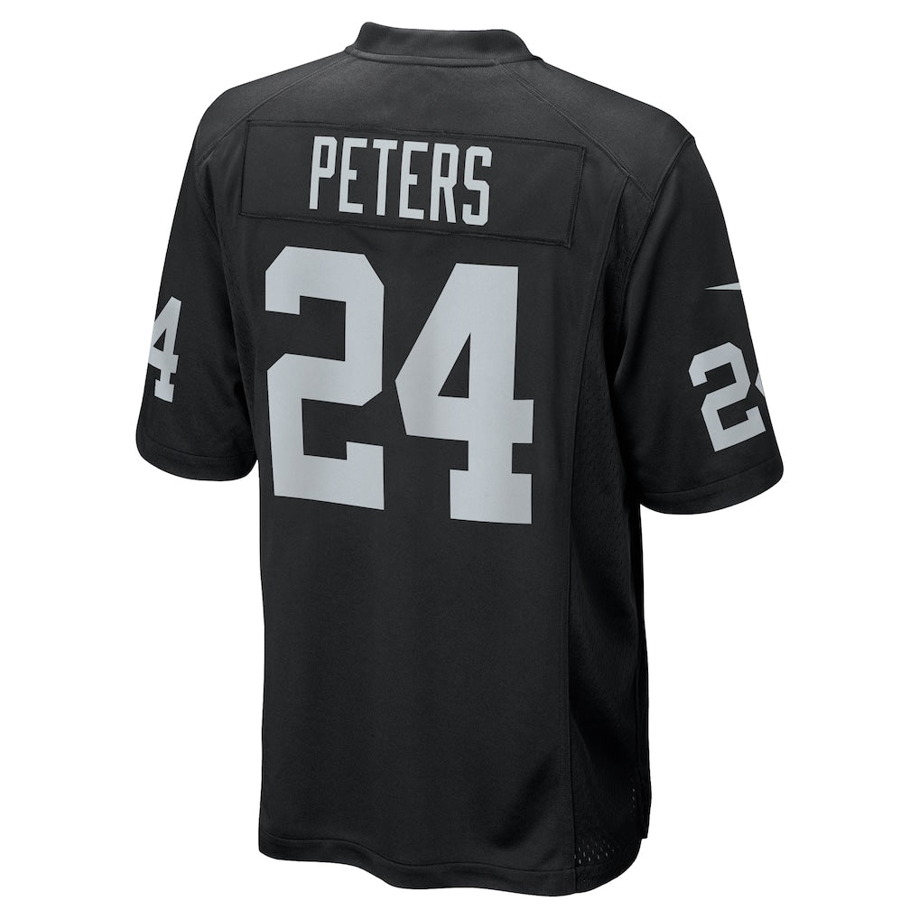 Kdoa LV.Raiders #24 Marcus Peters Black Team Game Jersey