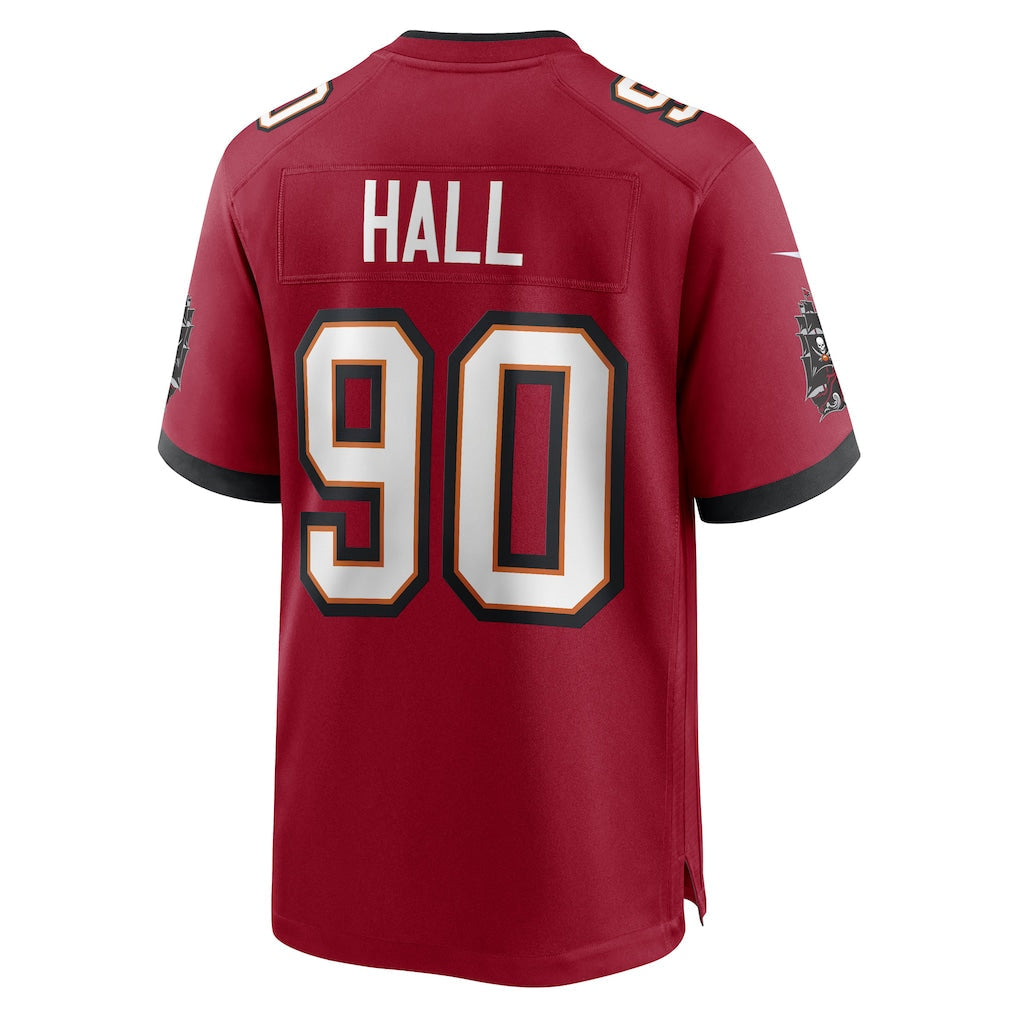 Kdoa TB.Buccaneers #90 Logan Hall Red Game Player Jersey