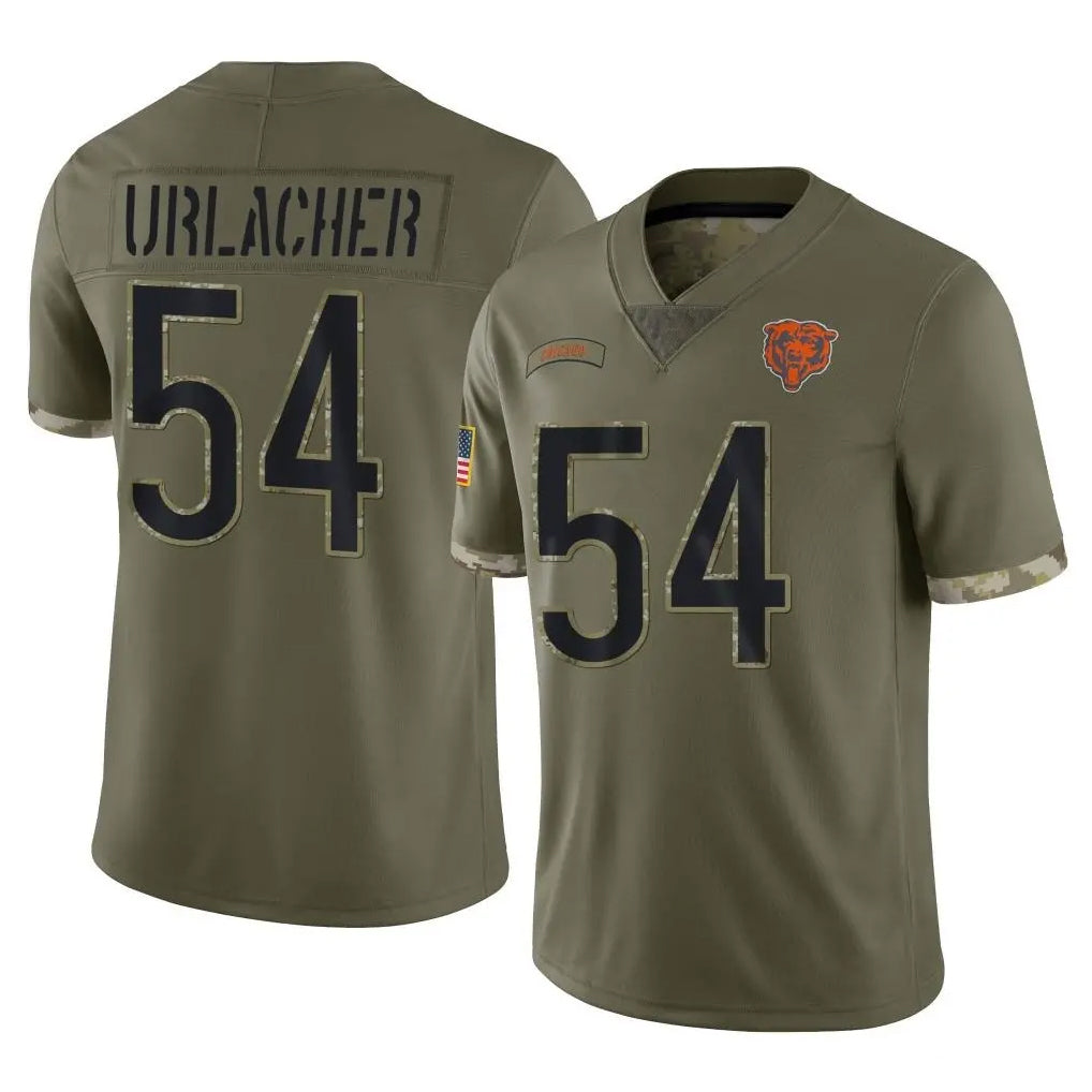 C.Bears #54 Brian Urlacher Player Olive Salute to Service Limited Game Kdoa Stitched Jerseys