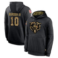 C.Bears #10 Luther Burden III Player Black Salute to Service Pullover Hoodies Limited Kdoa Stitched Jerseys