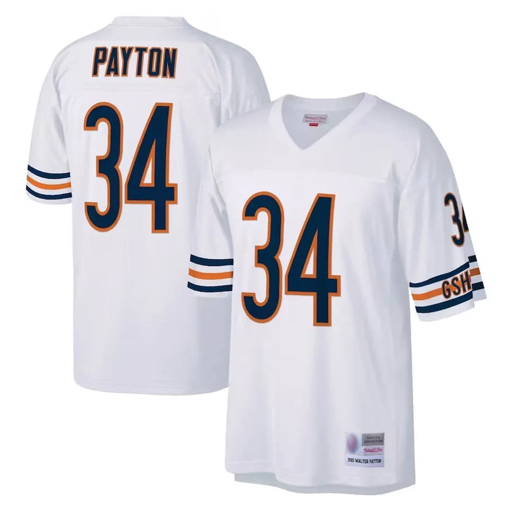 C.Bears #34 Walter Payton Player White 1985 Walter Payton Mitchell & Ness Throwback Retired Kdoa Stitched Jerseys