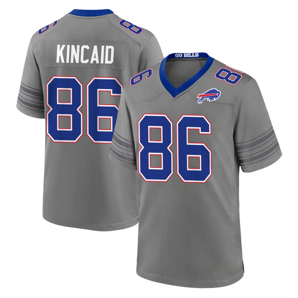 B.Bills #86 Dalton Kincaid Player Gray Nickel City Home Game Kdoa Stitched Jerseys