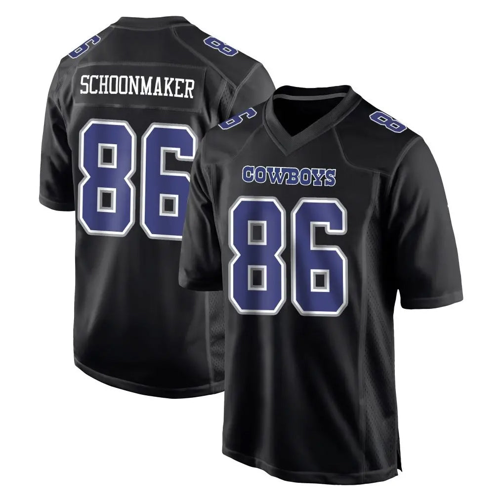 D.Cowboys #86 Luke Schoonmaker Player Carbon Black Fashion Home Game Xdoa Stitched Jerseys