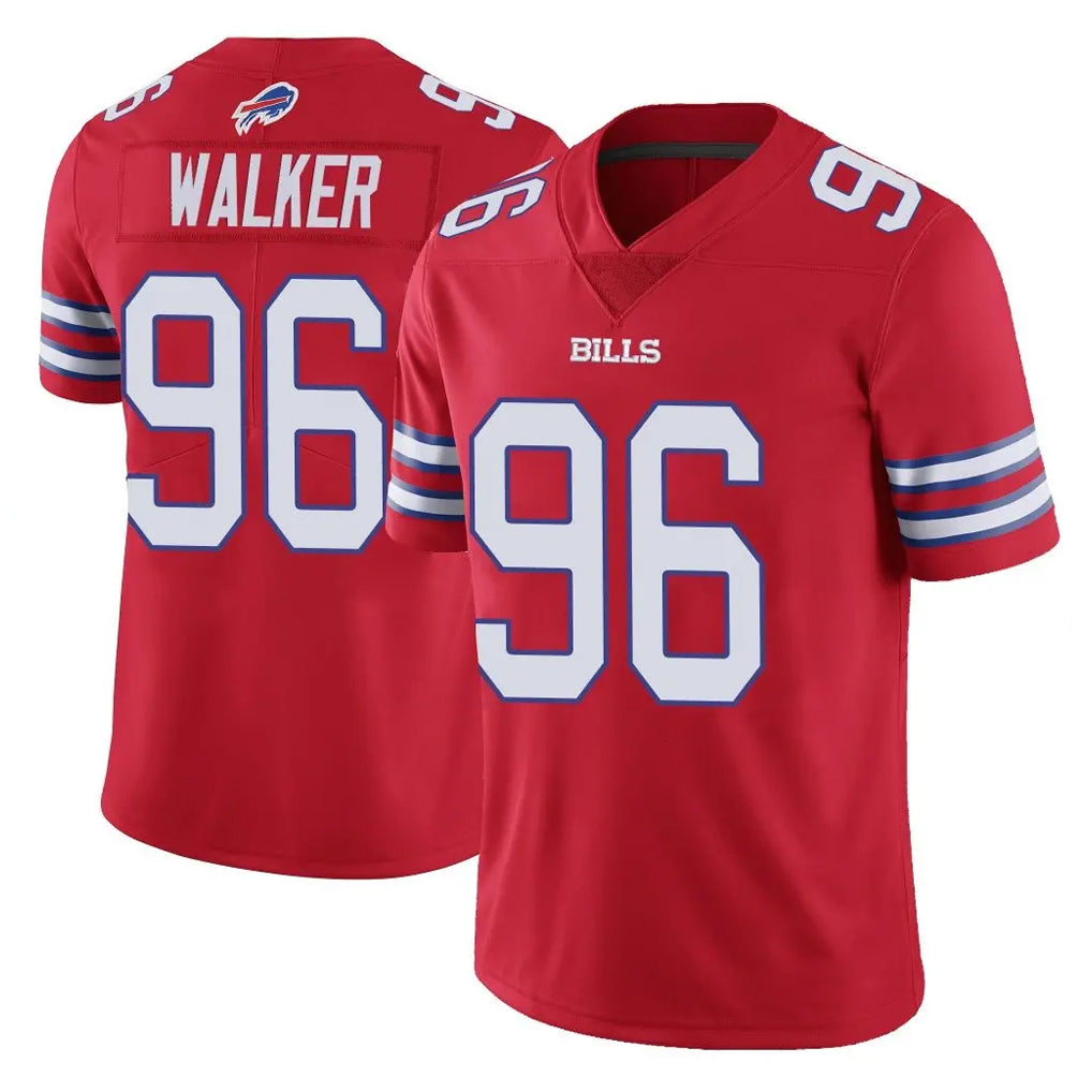 B.Bills #96 Deone Walker Player Red Vapor Untouchable Limited Kdoa Stitched Jerseys
