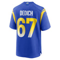 Kdoa LA.Rams #67 Justin Dedich Royal Game Jersey