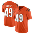 C.Bengals #49 Barrett Carter Player Orange Vapor Untouchable Limited Home Game Kdoa Stitched Jerseys