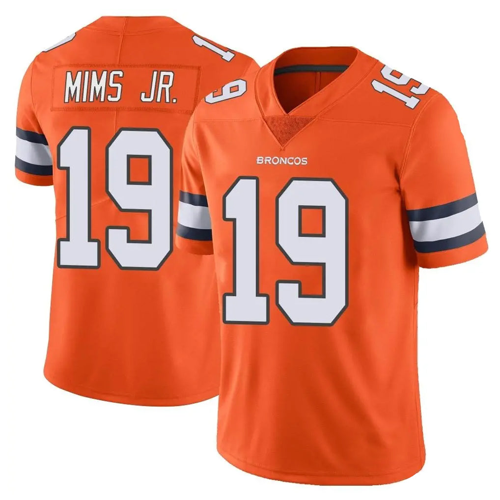 D.Broncos #19 Marvin Mims Jr. Player Orange Vapor Untouchable Limited Home Game Kdoa Stitched Jerseys