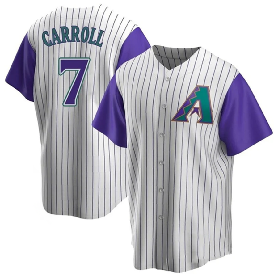 Kdoa A.Diamondbacks #7 Corbin Carroll Player Cream Throwback Cooperstown Limited Personalized Stitched Jerseys