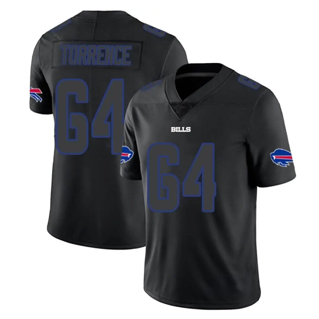 B.Bills #64 O'Cyrus Torrence Player Black Impact Limited Home Game Kdoa Stitched Jerseys