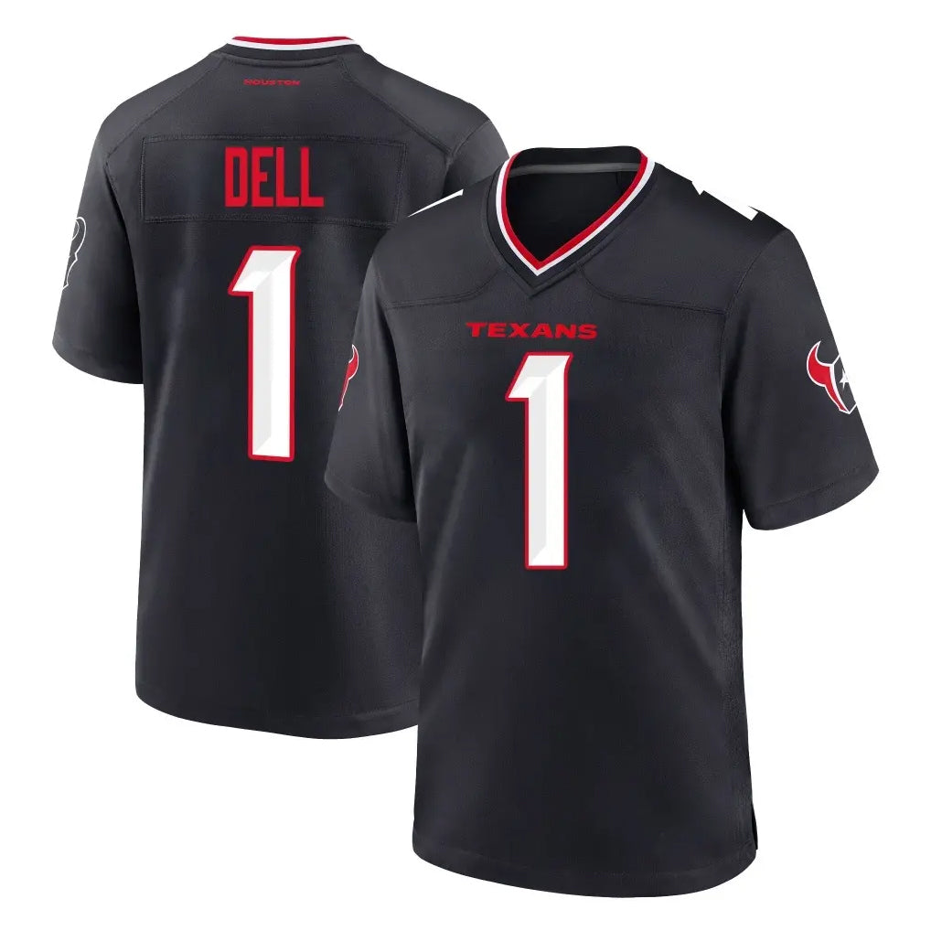 H.Texans #1 Tank Dell Player Navy Team Home Game Kdoa Stitched Jerseys