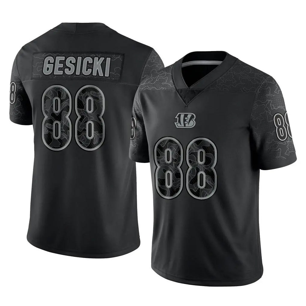 C.Bengals #88 Mike Gesicki Player Black Reflective Limited Game Kdoa Stitched Jerseys
