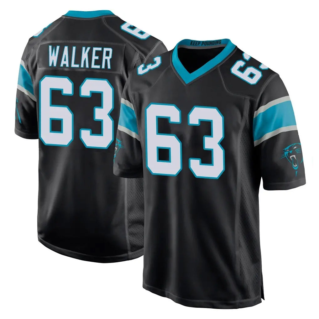C.Panthers #63 Rasheed Walker Player Black Game Kdoa Stitched Jerseys