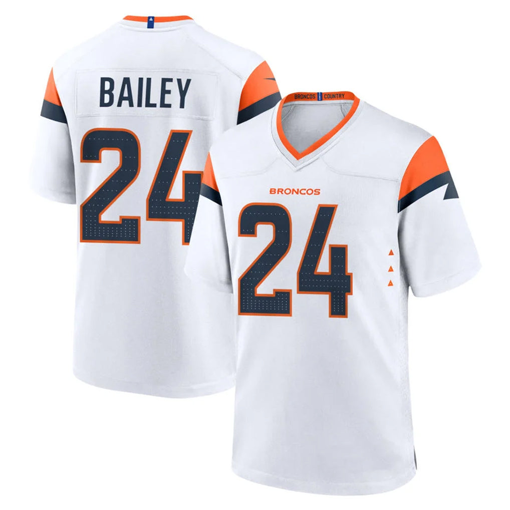 D.Broncos #24 Champ Bailey Player White Home Game Kdoa Stitched Jerseys