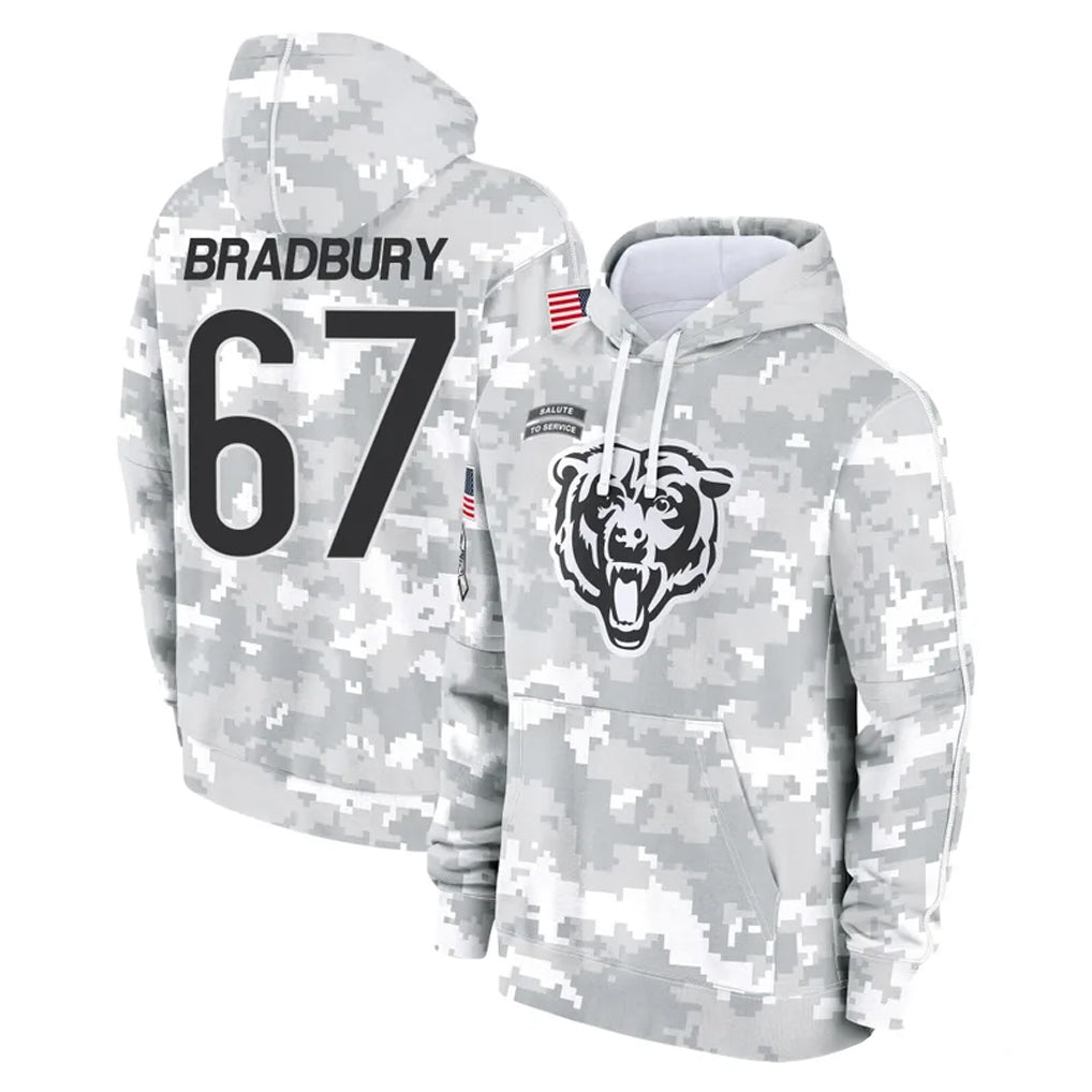 C.Bears #67 Garrett Bradbury Player Arctic Camo Salute to Service Pullover Hoodies Limited Kdoa Stitched Jerseys