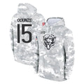 C.Bears #15 Rome Odunze Player Arctic Camo Salute to Service Pullover Hoodies Limited Kdoa Stitched Jerseys