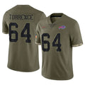 B.Bills #64 O'Cyrus Torrence Player Olive Salute To Service Kdoa Stitched Jerseys