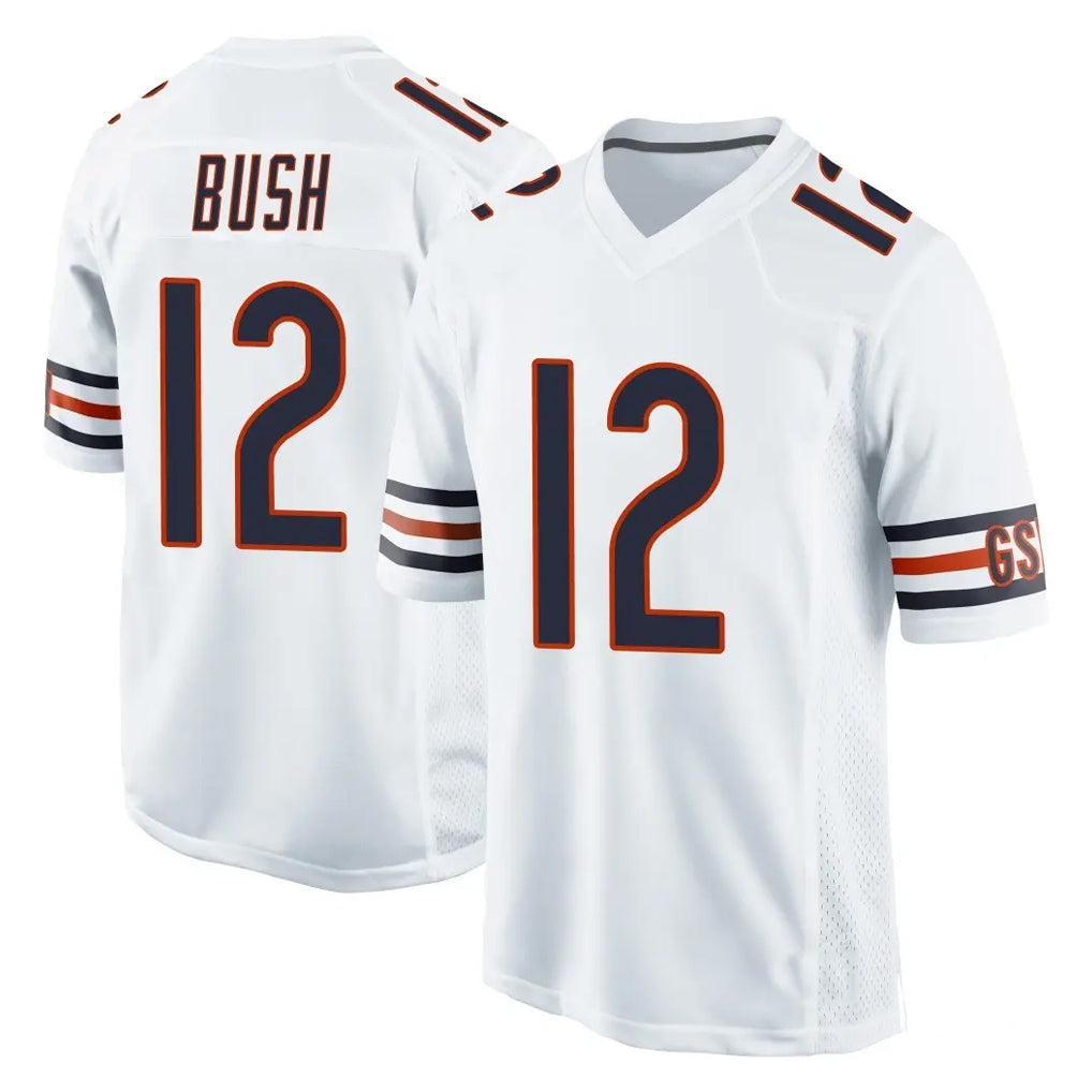 C.Bears #12 Devin Bush Player White Home Game Kdoa Stitched Jerseys