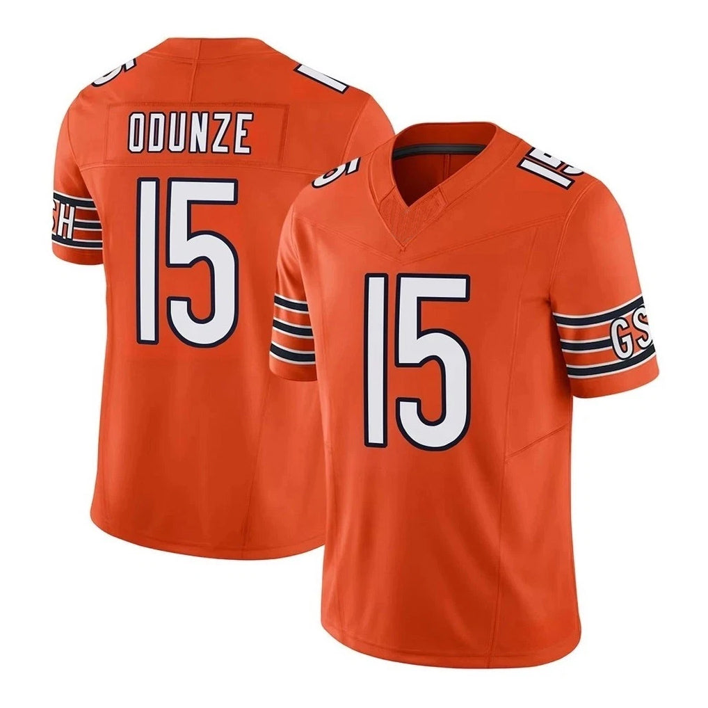 C.Bears #15 Rome Odunze Player Orange Vapor F.U.S.E. Limited Home Game Kdoa Stitched Jerseys