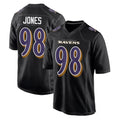 B.Ravens #98 Travis Jones Player Black Carbon Fashion Home Game Kdoa Stitched Jerseys