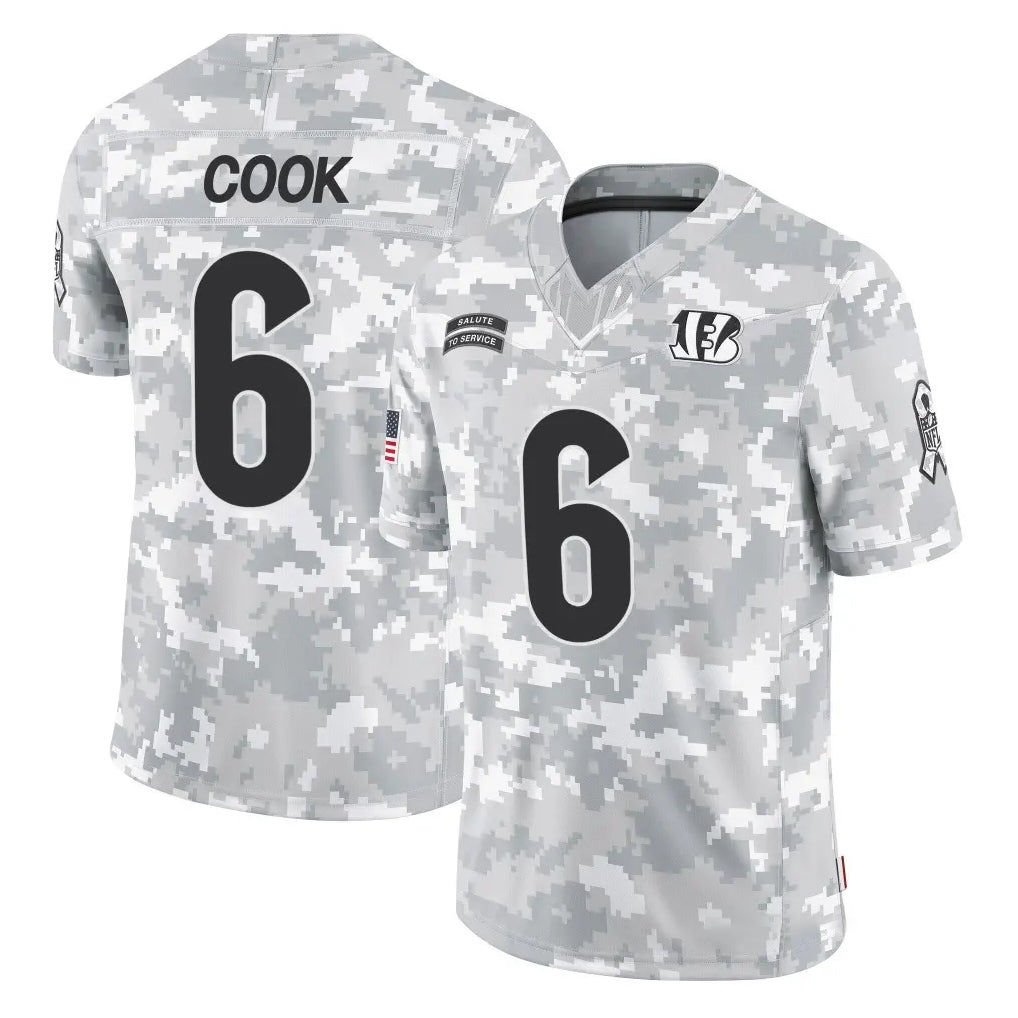 C.Bengals #6 Brian Cook Player Arctic Camo Salute to Service Limited Kdoa Stitched Jerseys