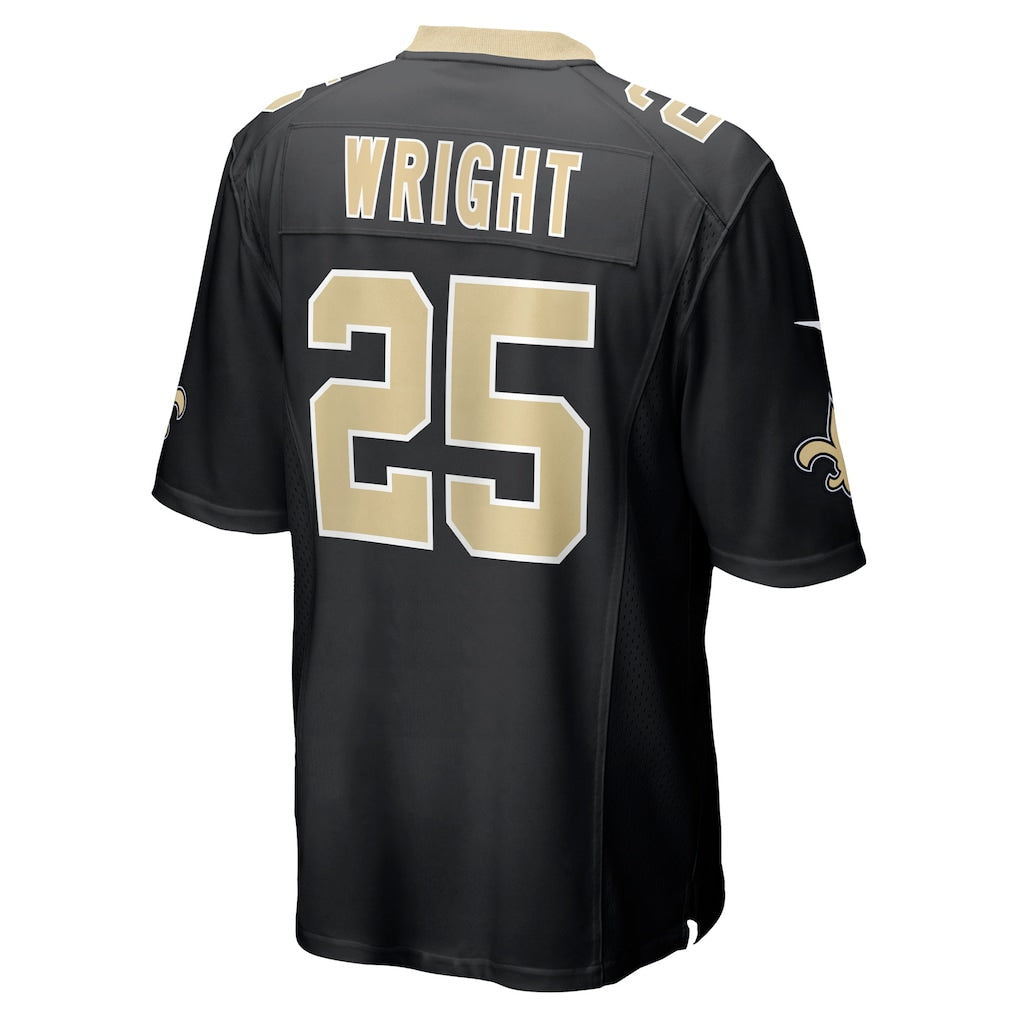 Kdoa NO.Saints #25 Rejzohn Wright Black Team Game Jersey