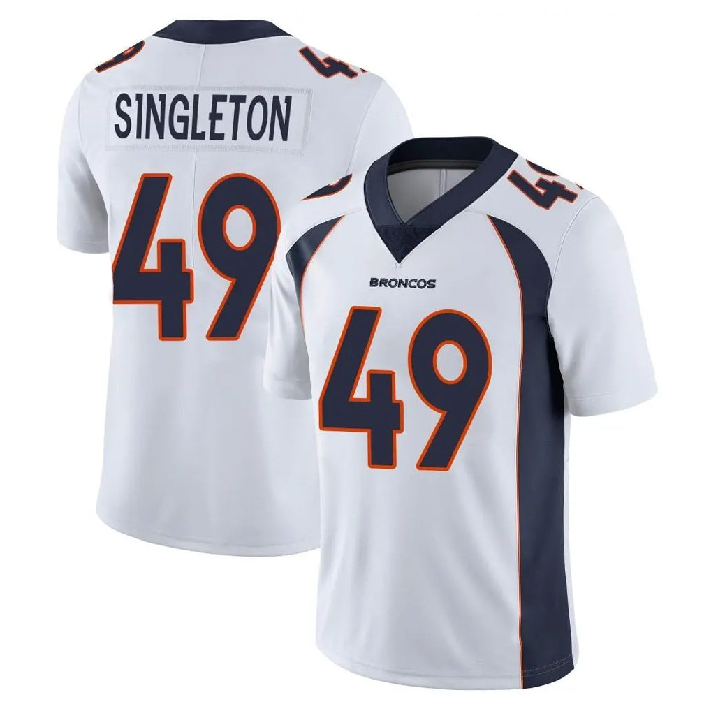 D.Broncos #49 Alex Singleton Player White Vapor Untouchable Limited Home Game Kdoa Stitched Jerseys